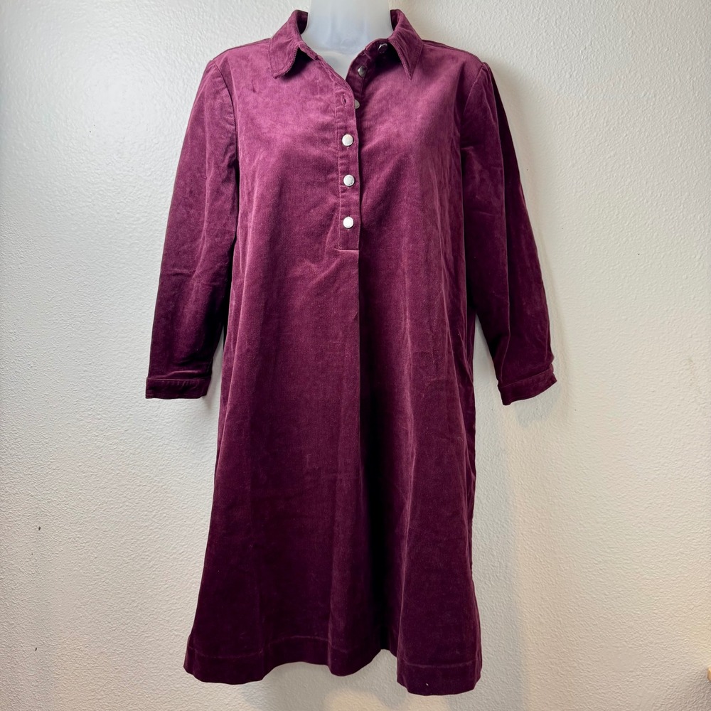 Joules Stella Corduroy Shirt Dress Plum Purple US 6 NWT Casual Minimalist
